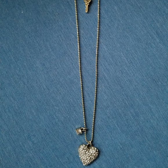 Betsey Johnson Pavé Stone Heart Necklace - EPC - Picture 7 of 11